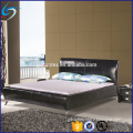 Simple and plain leather bed frame king size faux leather bed